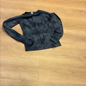 Zella Navy Tie Dye Long Sleeve Athletic Gym Nylon Workout Shirt Sz S Excellent